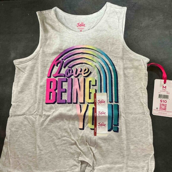 Justice Girls Rainbow Graphic Tank XS (5/6) NWT - Picture 2 of 2